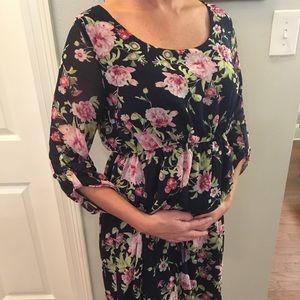 Pinkblush navy floral maternity dress